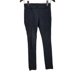 Theory Womens Slim Fit Skinny‎ Pants Size P Black Rayon Blend Gray